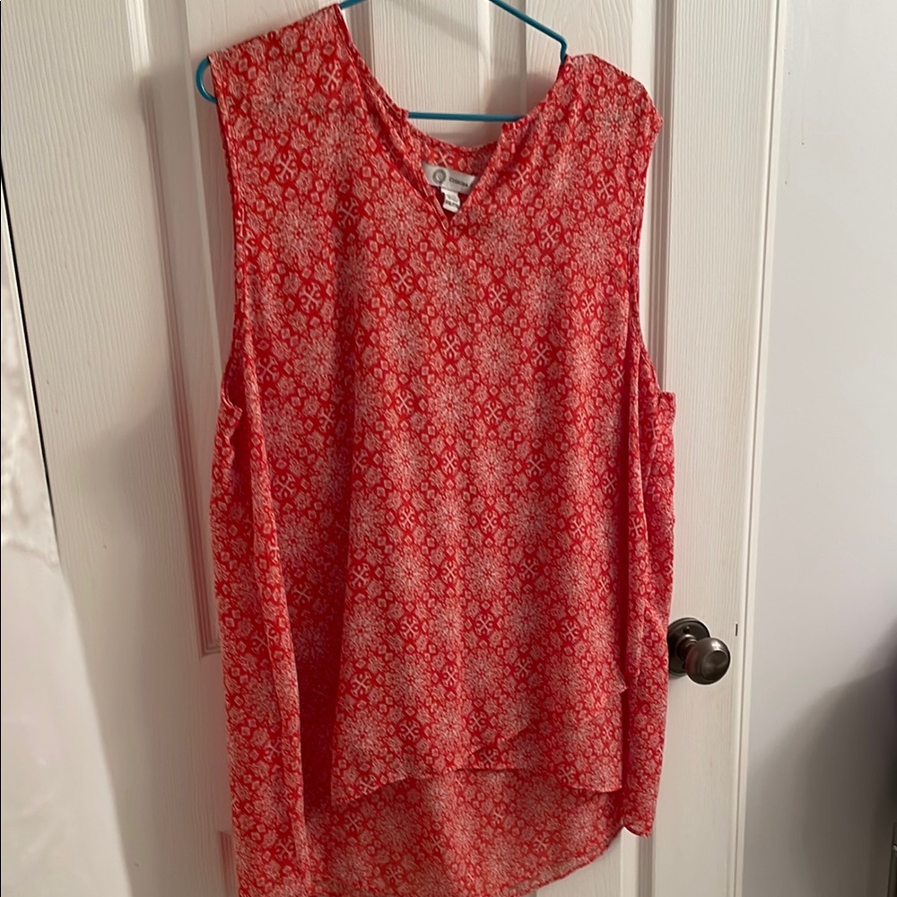 Coral red Sleeveless Top